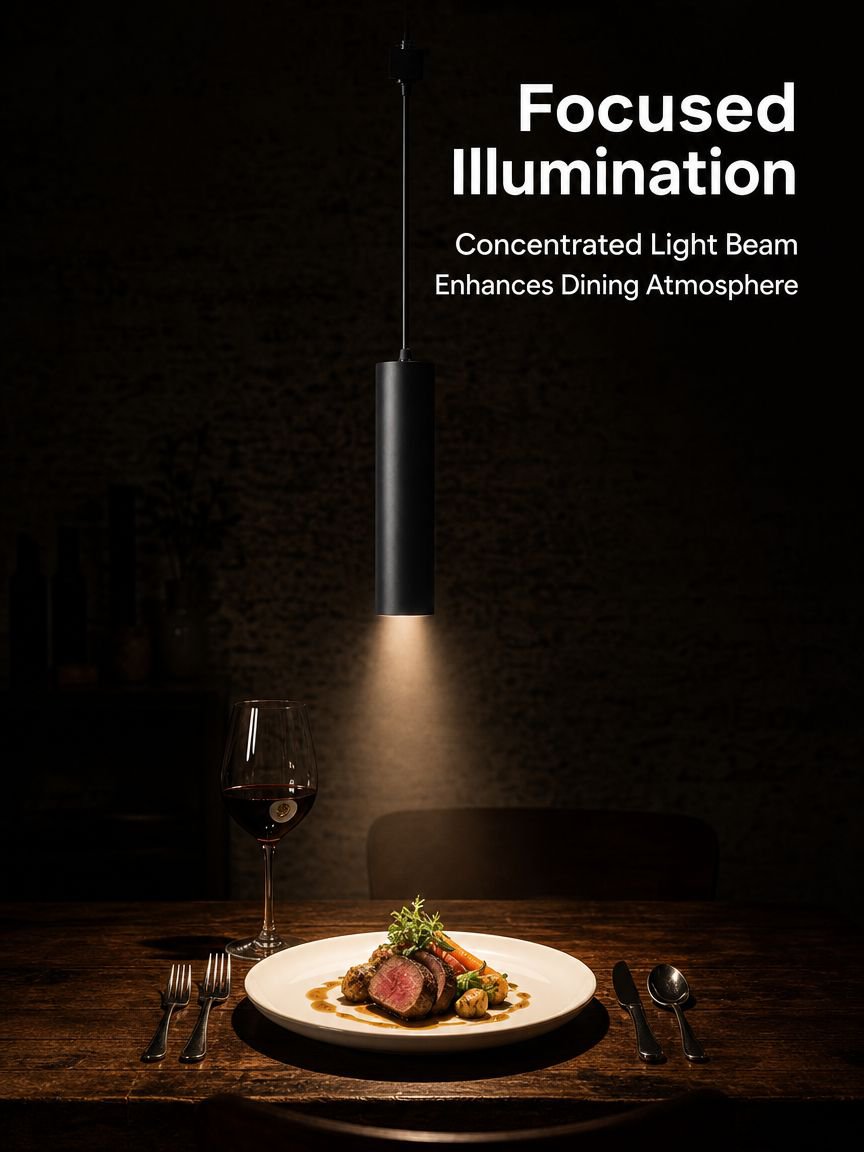 Modern Nordic style chandelier in restaurant kitchen