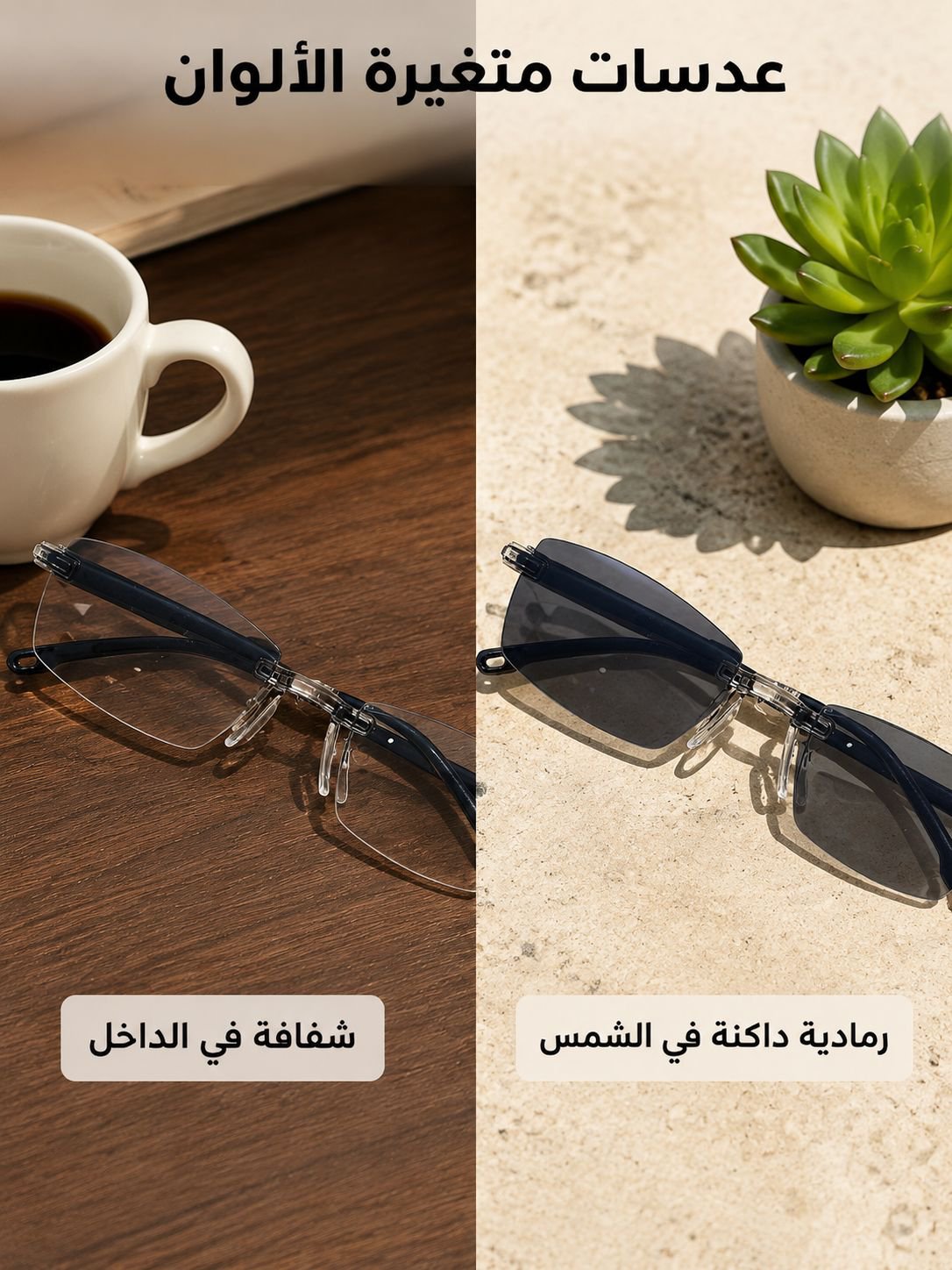 【تكبير ذكي】نظارات طول النظر الشيخوخي المتغير اللون والمضاد للضوء الأزرق