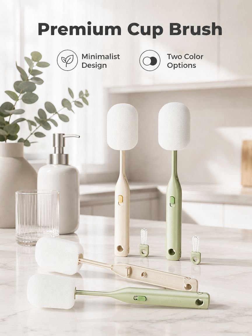 Double-Headed No-Dead-Angle Cup Cleaning Brush