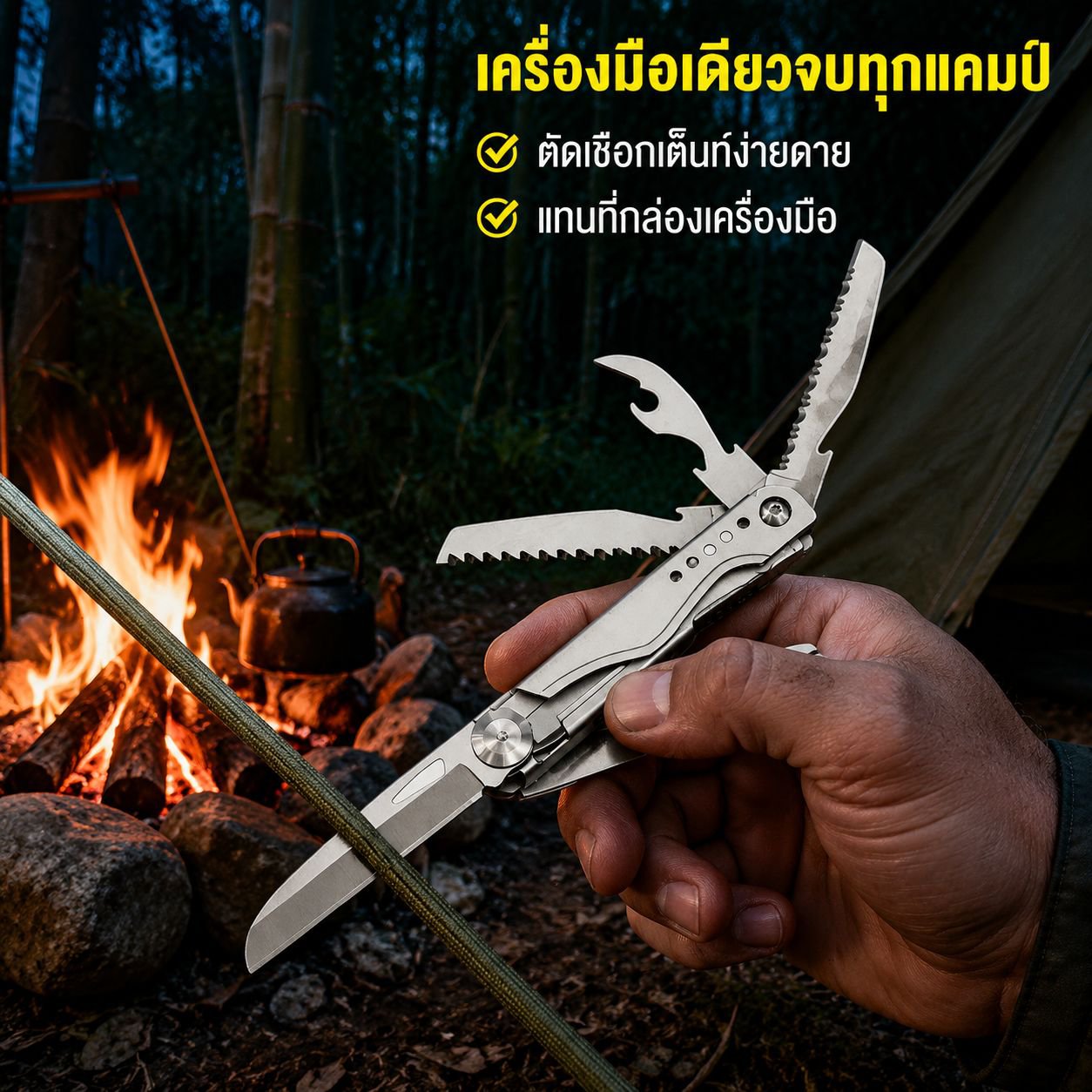 มีดพับพกพาอเนกประสงค์สำหรับป้องกันตัวและใช้งานกลางแจ้ง