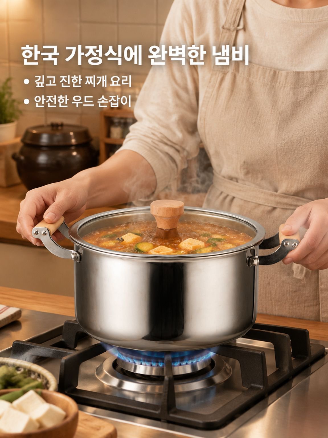 316 스테인리스 스틸 양손잡이 논스틱 수프 냄비
