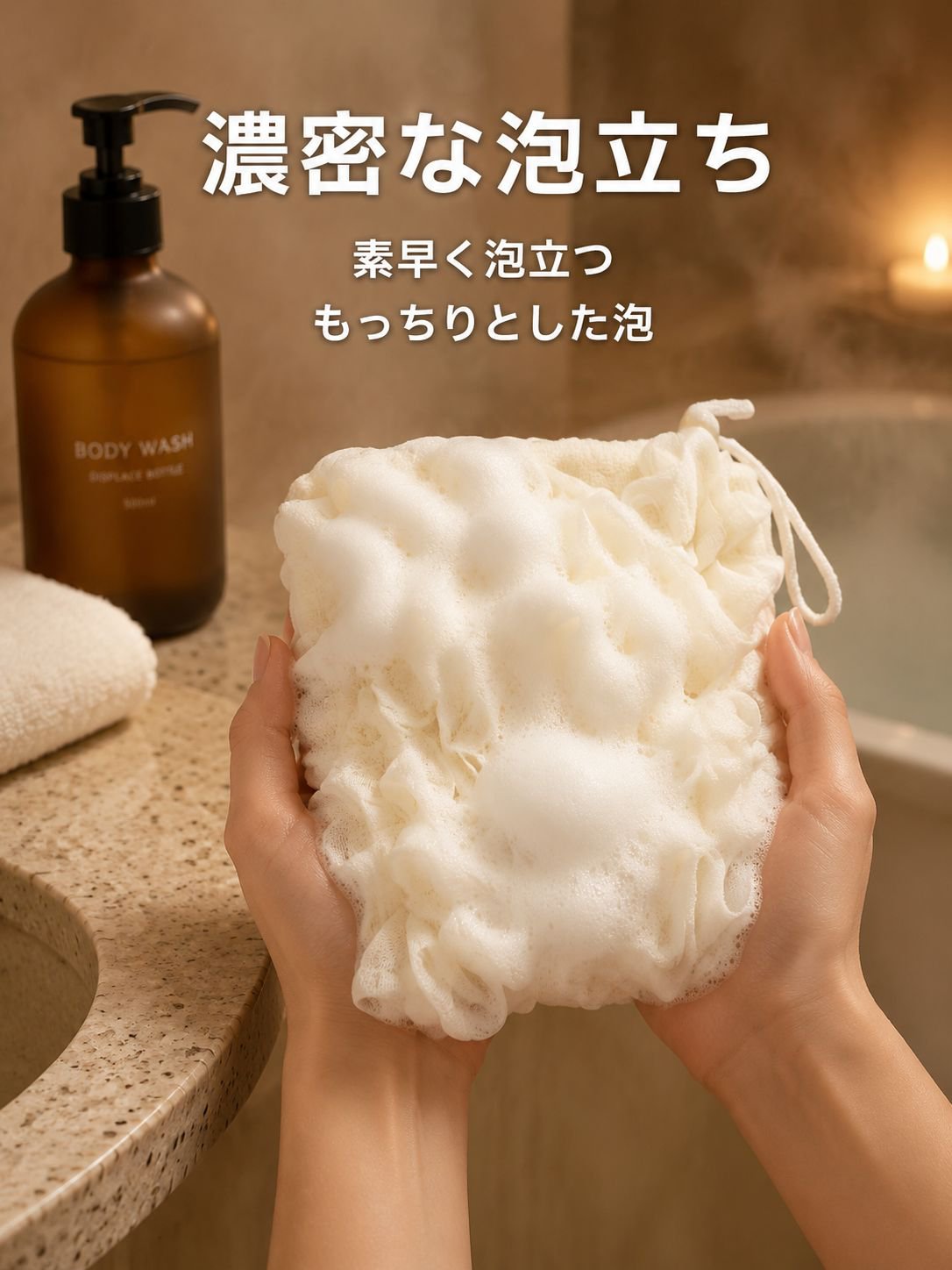 お風呂用ボディタオル二合一