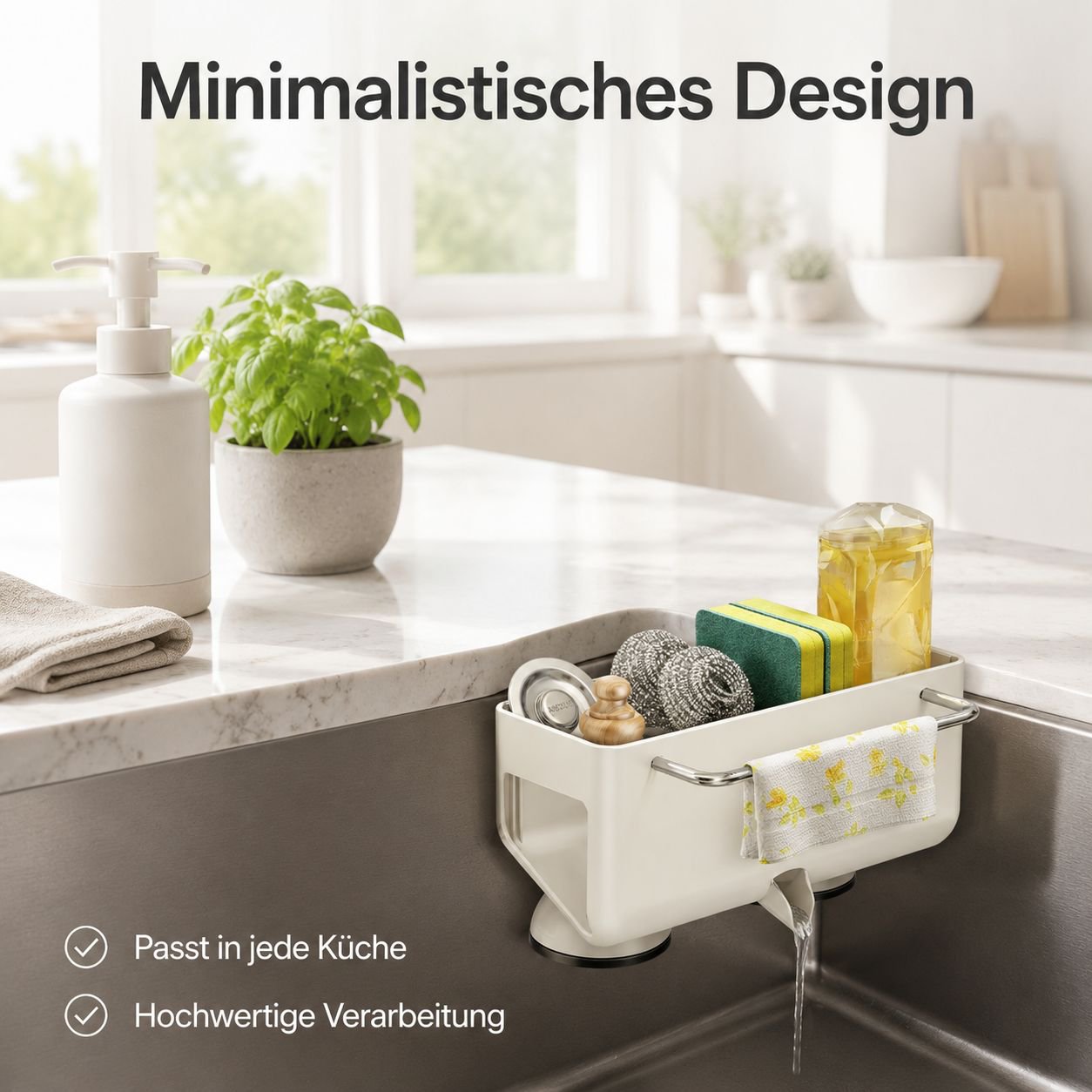 Spültuchhalter mit Saugnapf und Abtropffunktion für die Küche