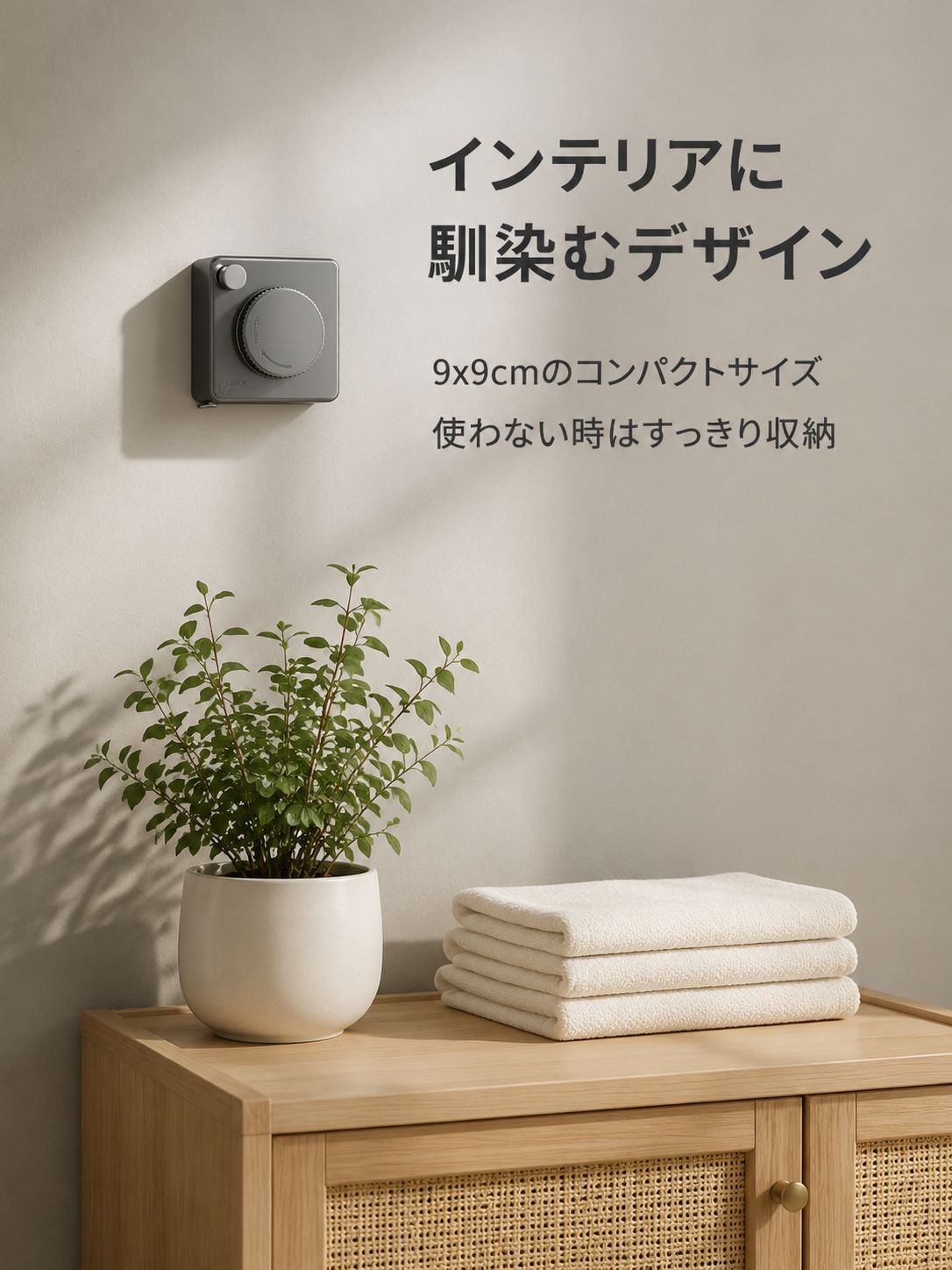 複数の洗濯物を干せる穴あけ不要の物干しロープ