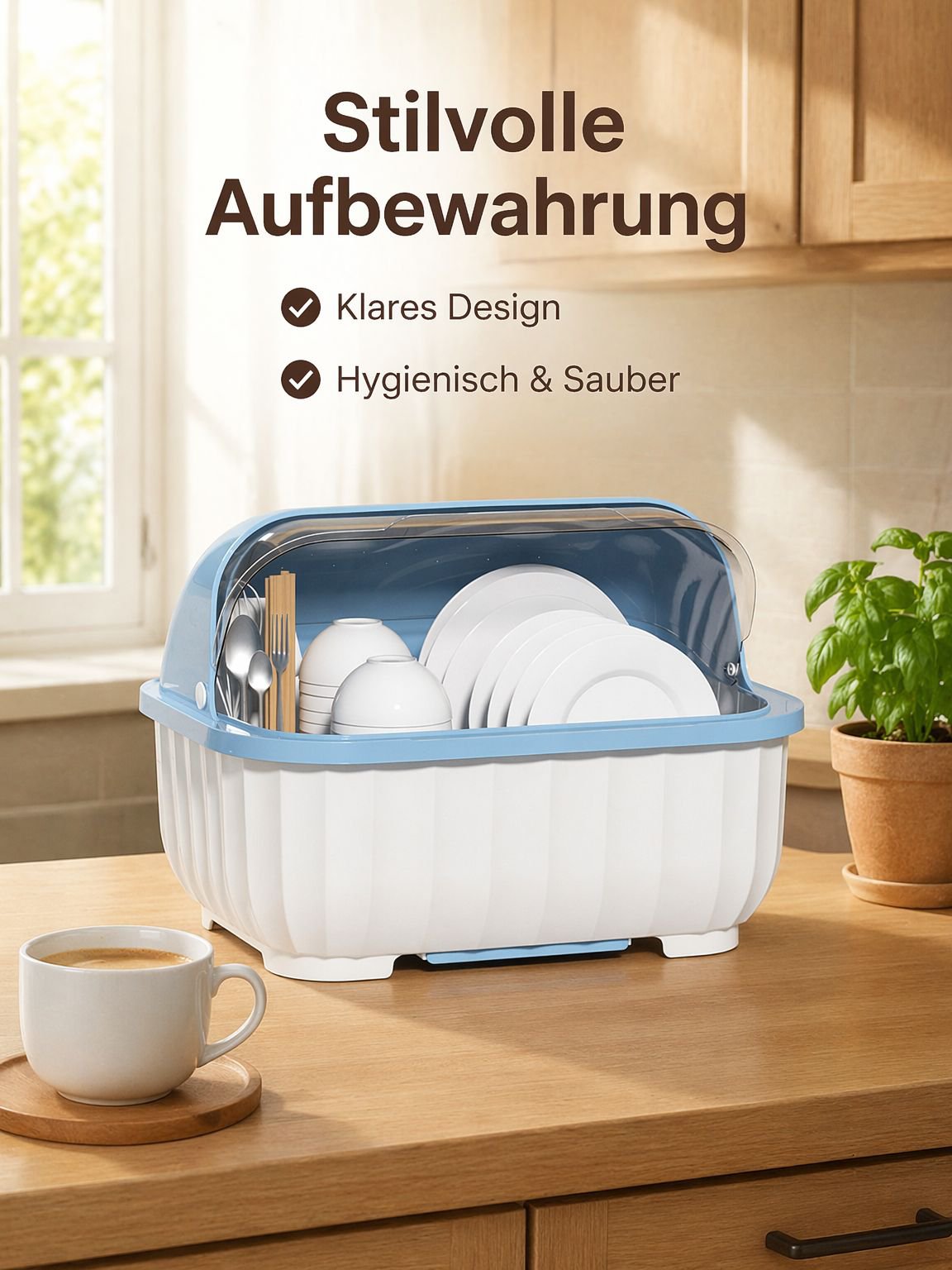 Staub- und Insektenschutz Abtropf-Geschirr-Aufbewahrungsbox