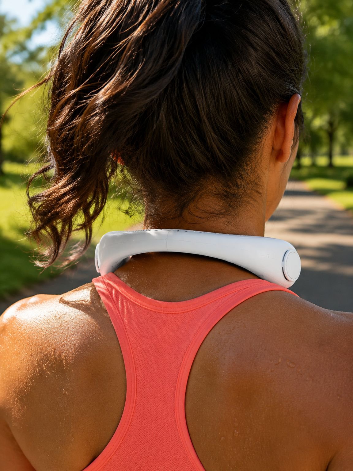 Nuevo ventilador de cuello, recargable por USB, pequeño portátil para exteriores, turbina de bajo ru
