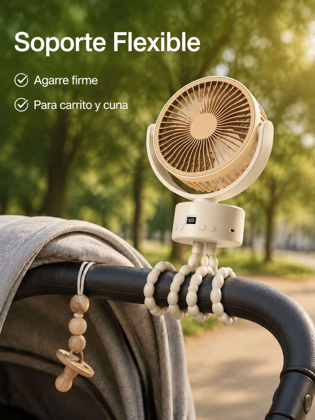 Ventilador portátil tipo pulpo para bebé, silencioso, de escritorio, recargable por USB