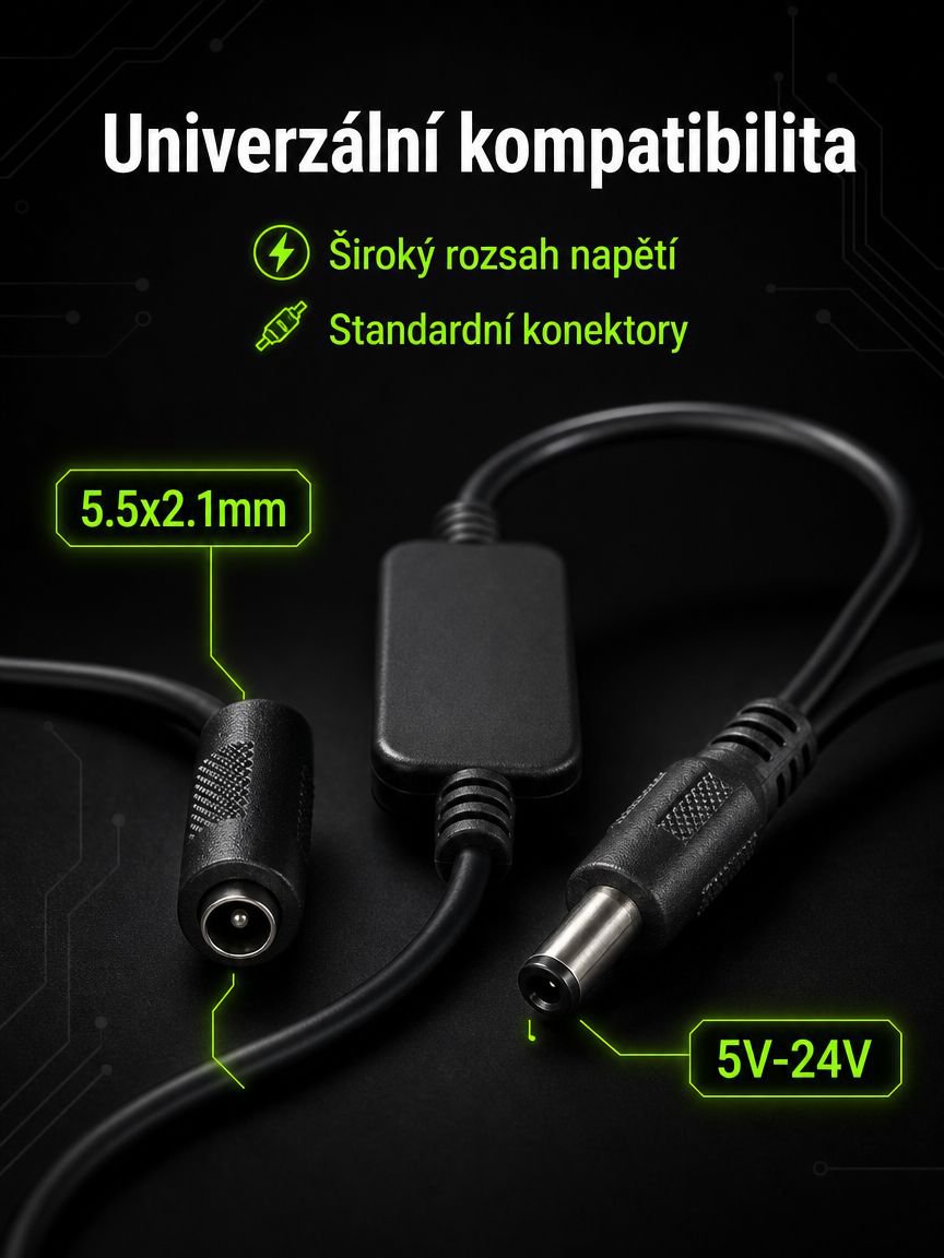 Router s připojeným automatickým vypínačem napájení