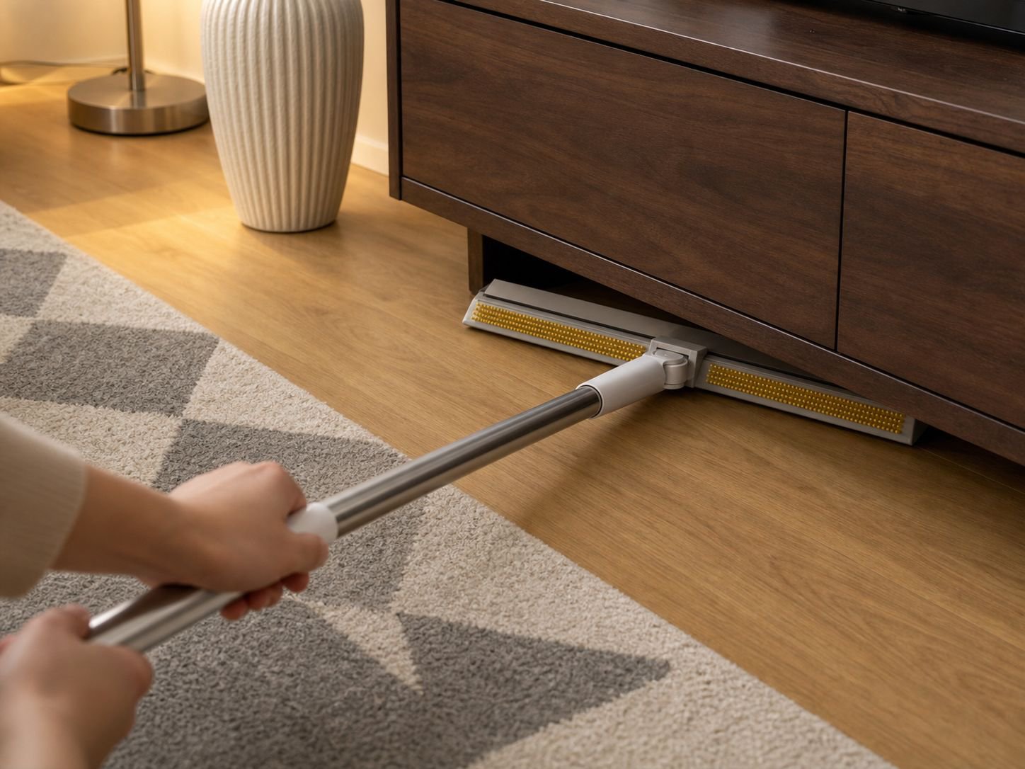 Sweeping debris with durable broom head