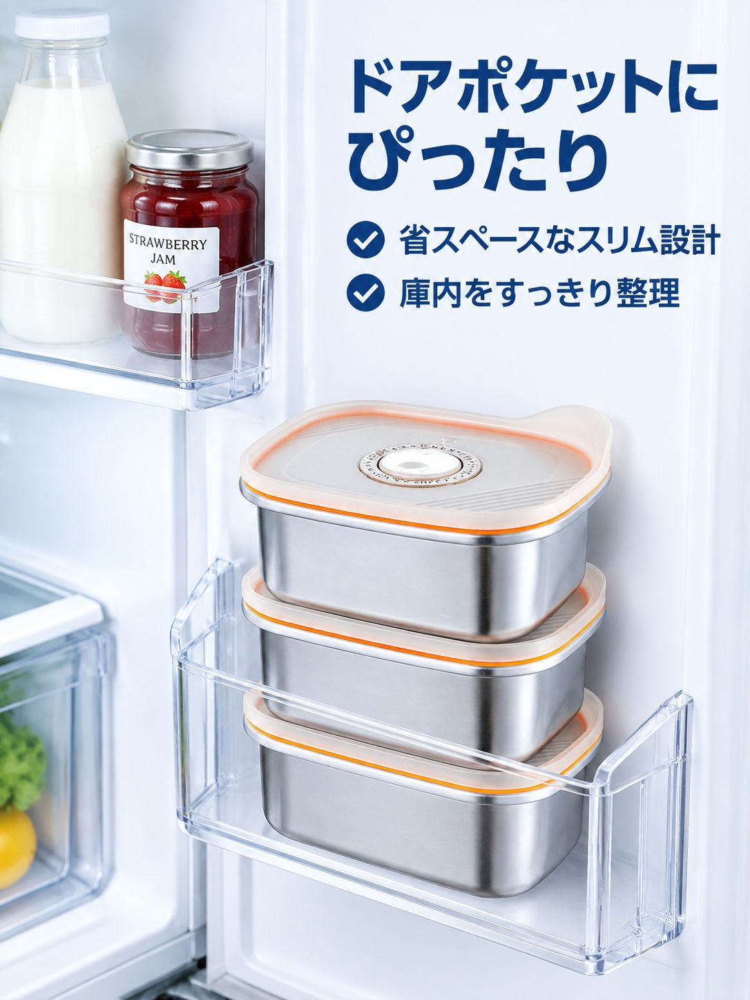食品グレードステンレス製密閉容器