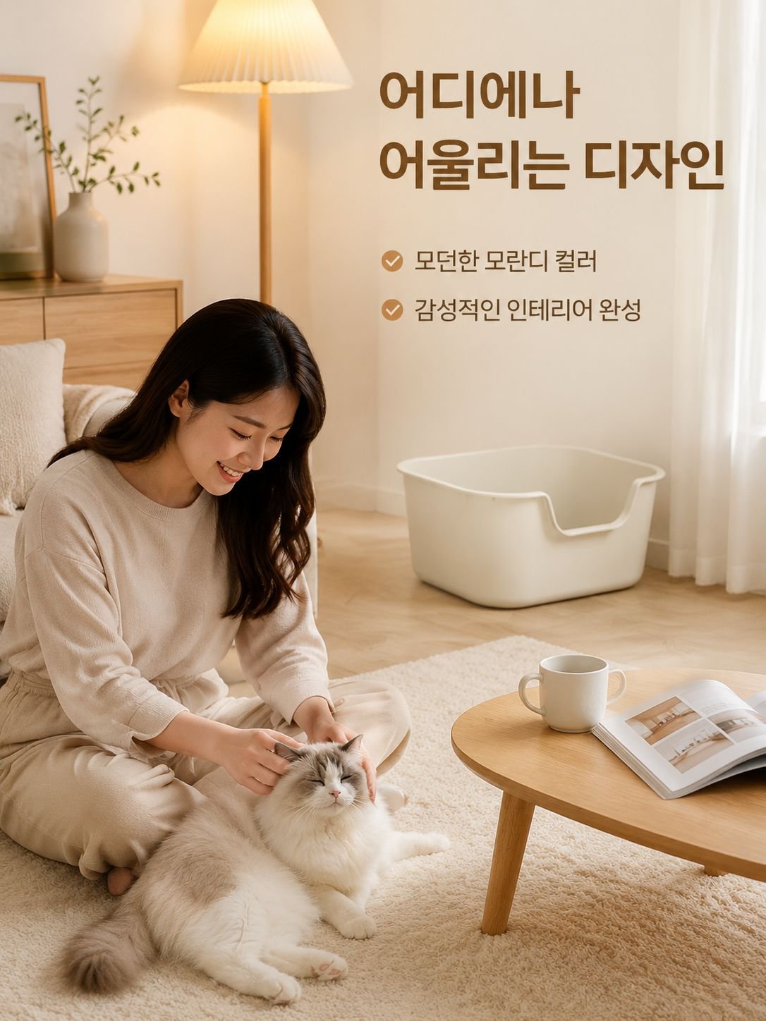 오픈형 고양이 화장실 대용량 플라스틱 고양이 화장실