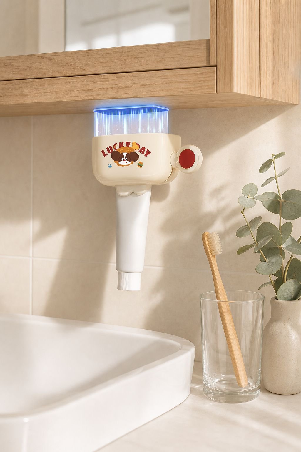 Distributeur de dentifrice magnétique et étagère pour nettoyant visage