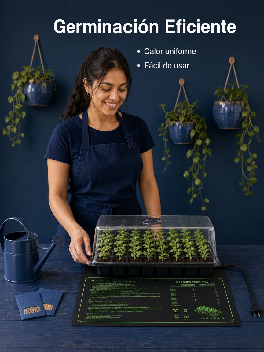 Alfombrilla calefactora impermeable para germinación de semillas