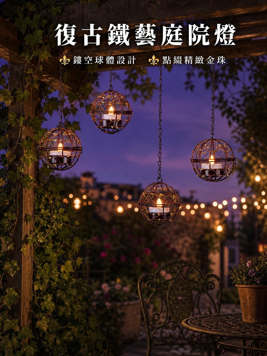 太陽能鐵藝庭院燈