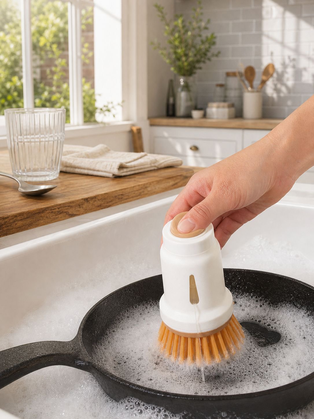 Brosse à casserole résistante pour nettoyage efficace