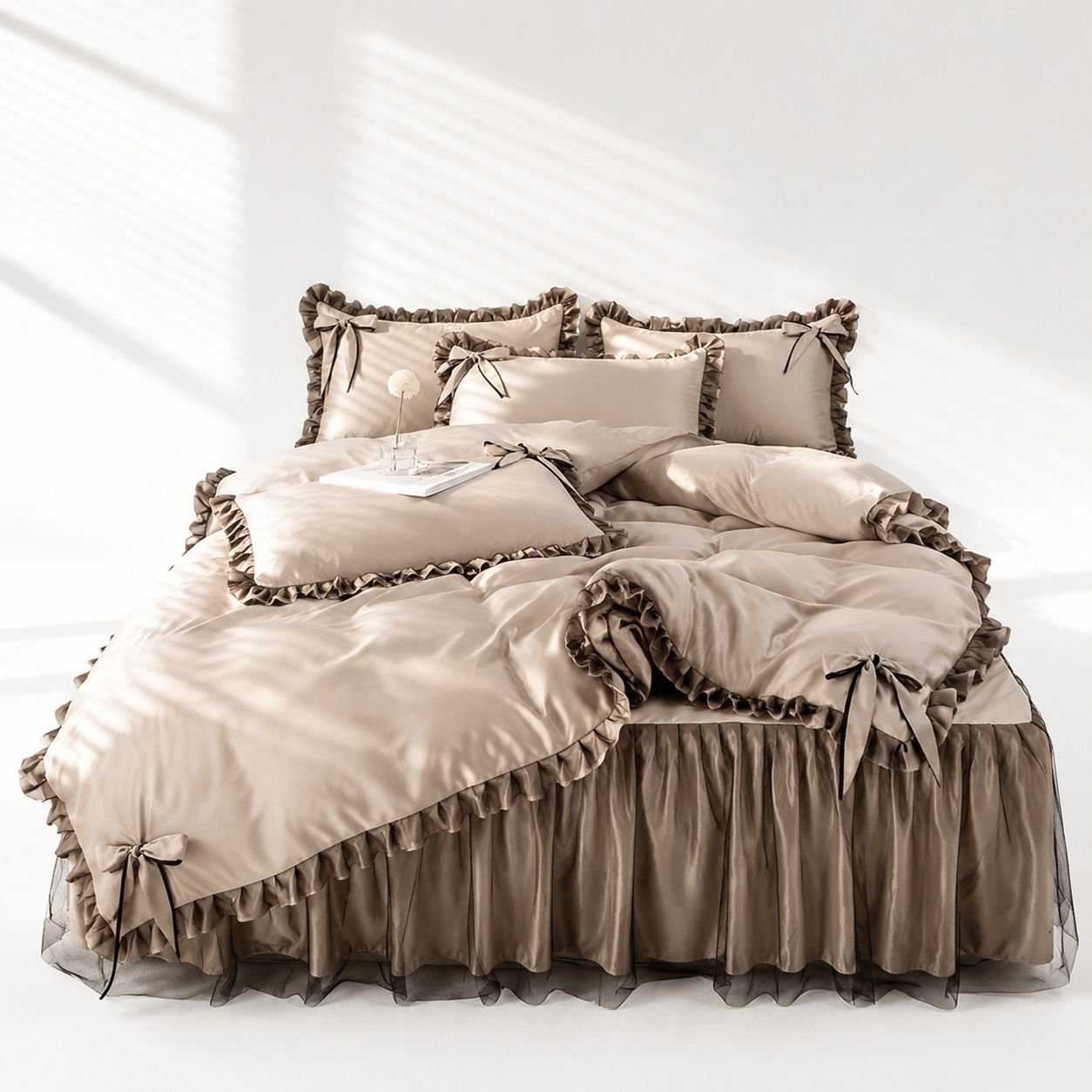 Cozy and inviting bedroom with 4-piece bedding