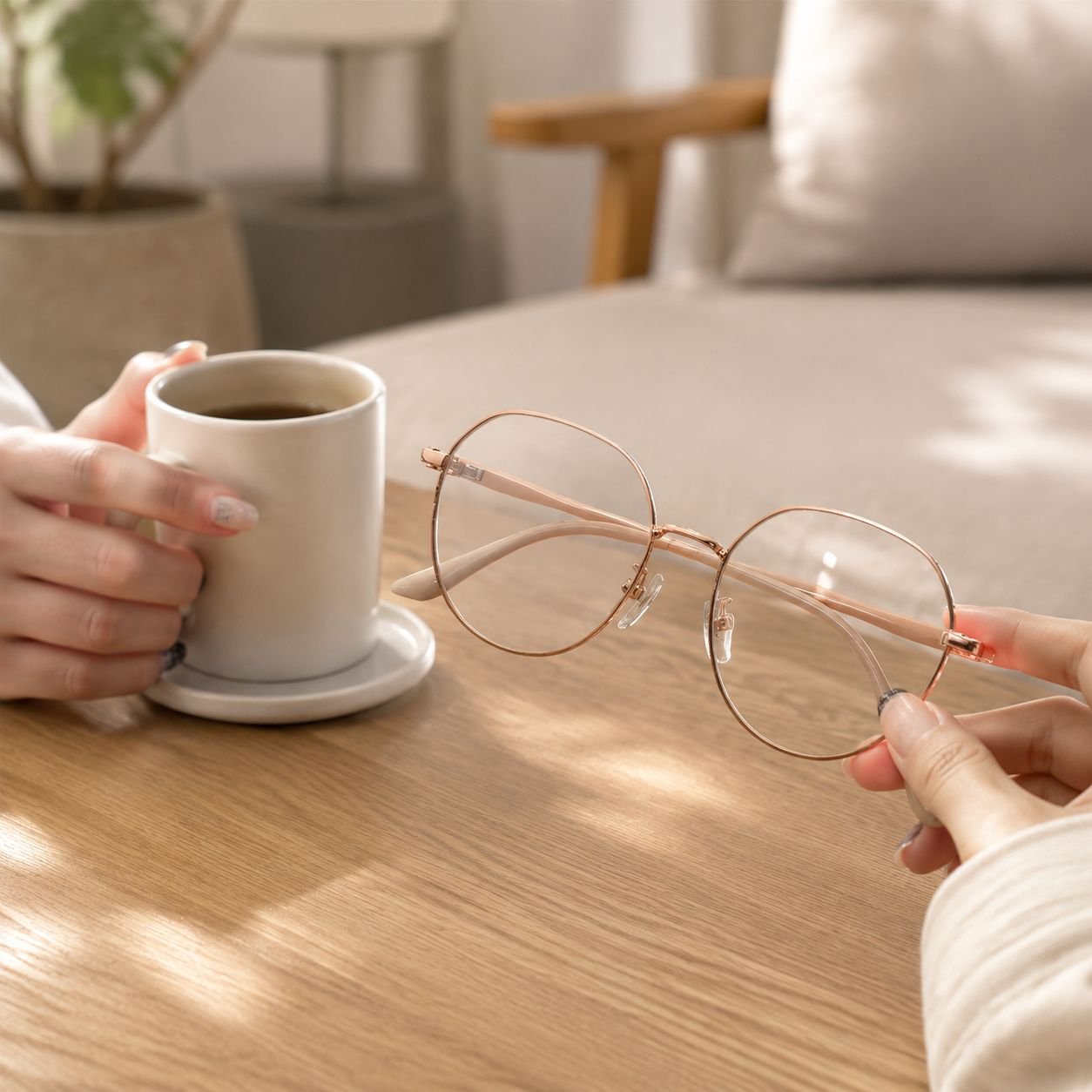 Durable frame of high clarity decompression eyeglasses
