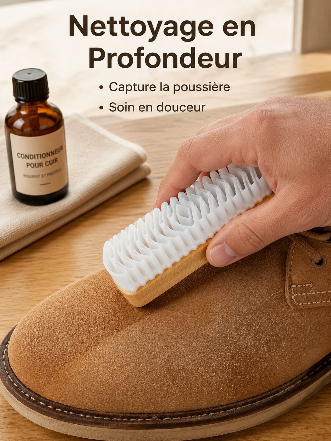 Brosse spéciale pour chaussures en daim