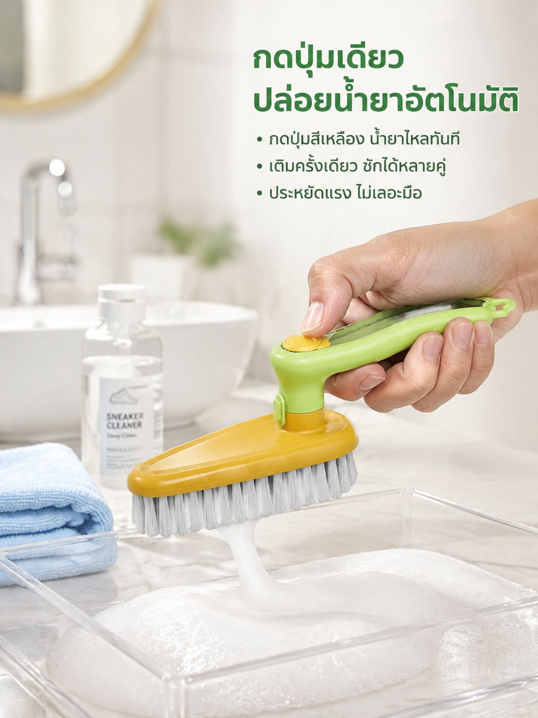 แปรงขัดรองเท้าแบบหมุนได้