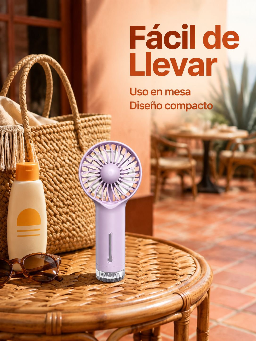 Ventilador de mano portátil mini, recargable, ideal para exteriores