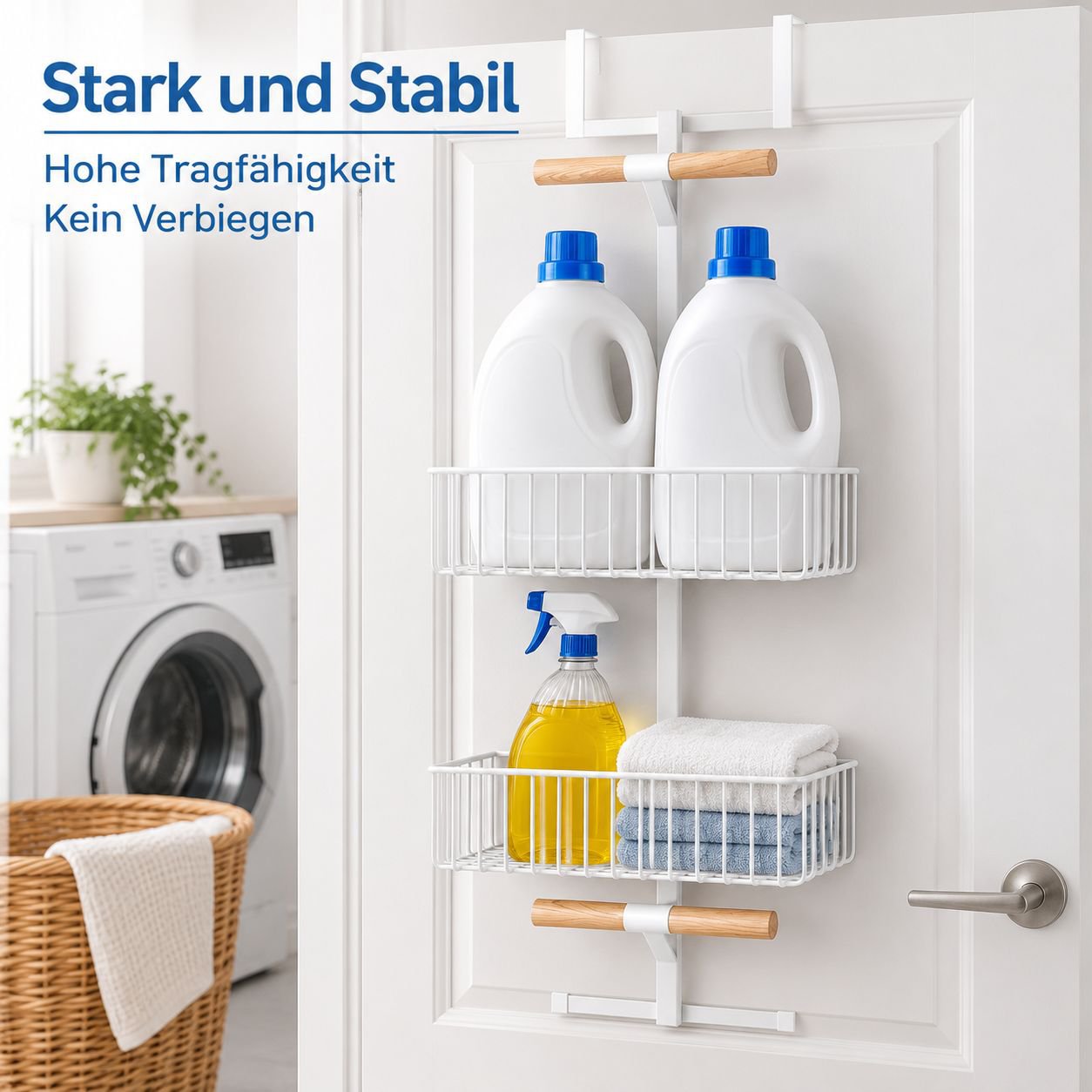 Doppellagiges Aufbewahrungsregal ohne Bohren hinter der Tür