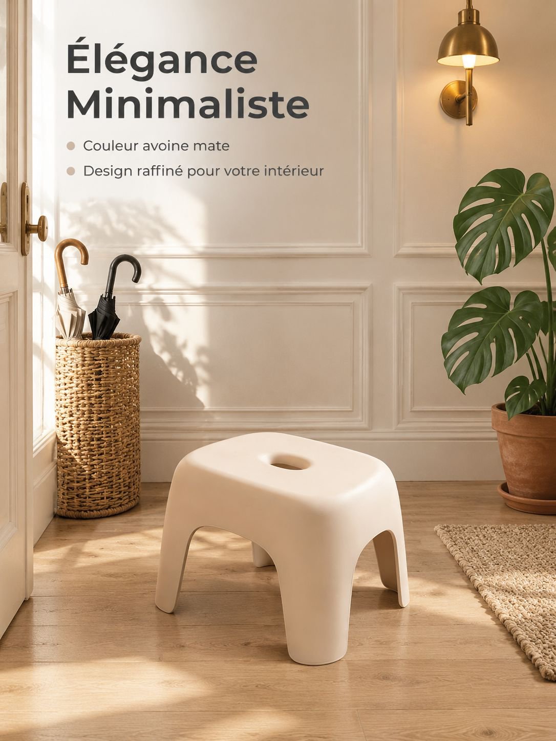 Tabouret multifonction en plastique antidérapant, vue de face