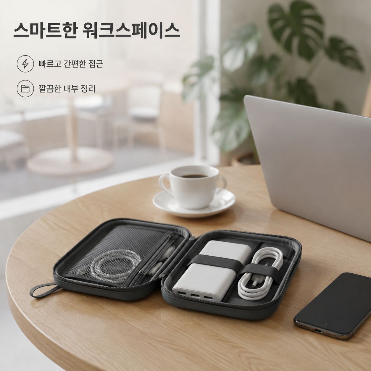 보조배터리 케이블 정리 파우치