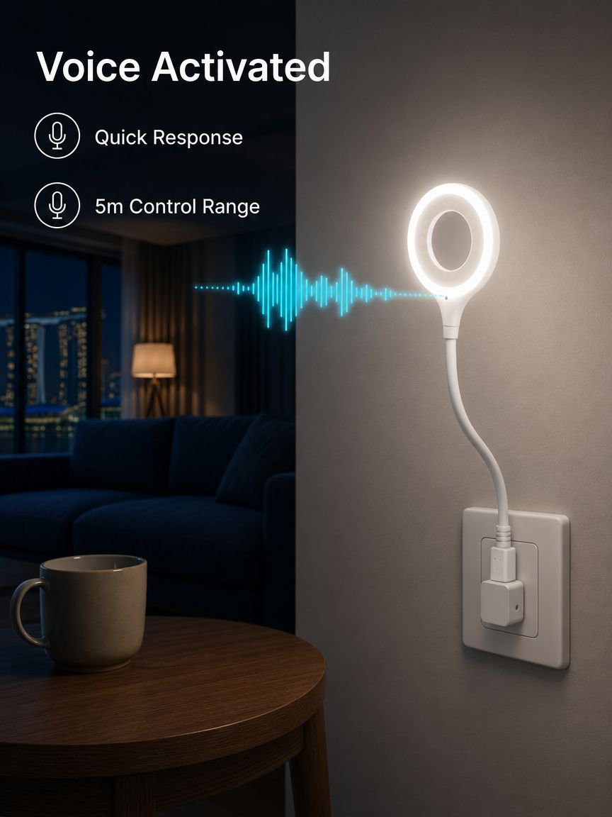 Voice-controlled USB night light