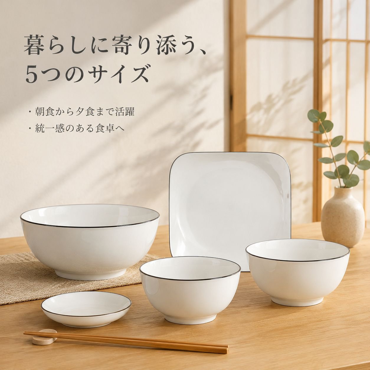シンプルスタイル陶器食器セットギフトボックス