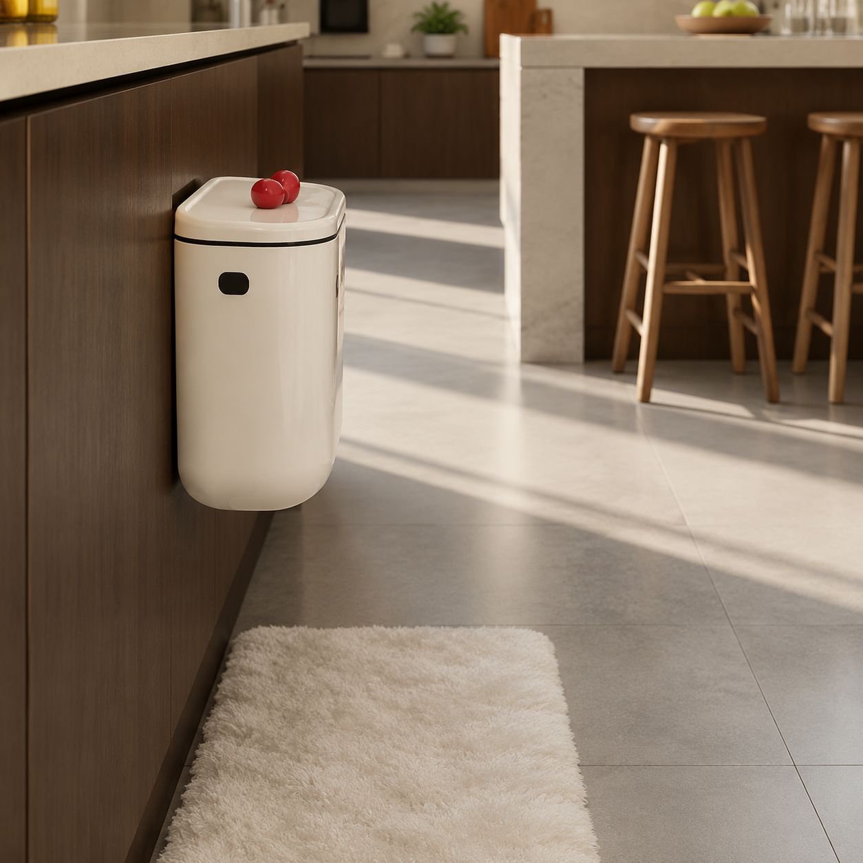 Wall-Mounted Kitchen Trash Can, Large Capacity Waste Paper Basket Storage Bin
