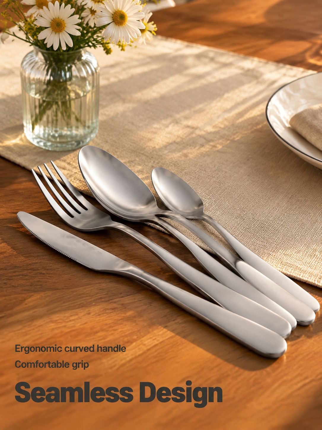 6PCS Stainless Steel Tableware Set - Spoons and Forks Combo