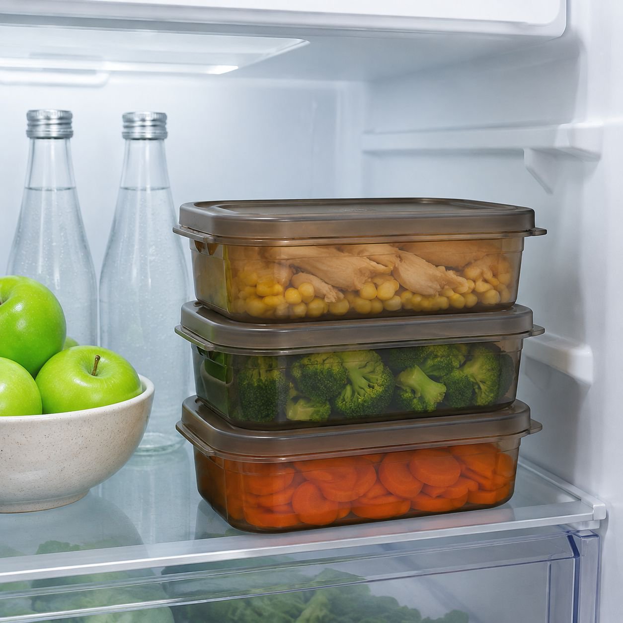 Food-grade refrigerator food storage container, portable lunch box, microwave safe, designed for off