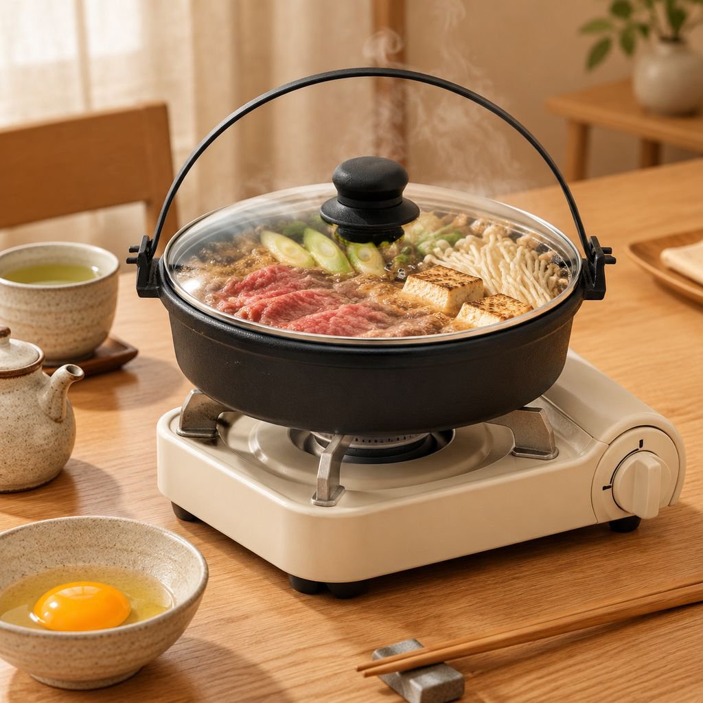  18-22cm 一人用 日本式すき焼き鍋 ノンスティック鋳鉄製フライパン グリル兼用
