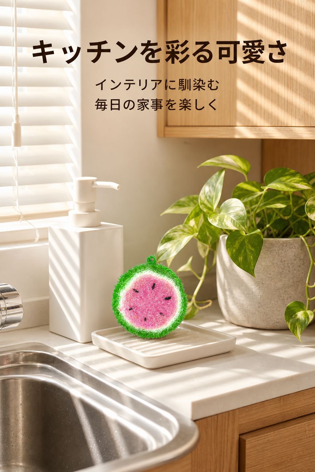 スイカ型食器用ブラシ