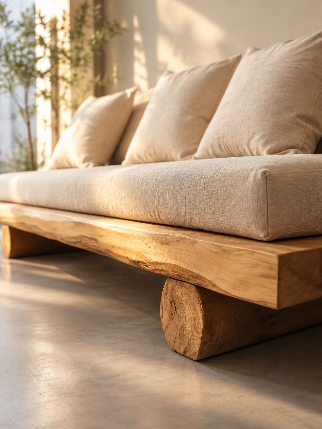 Chaise de salon en bois massif pour balcon