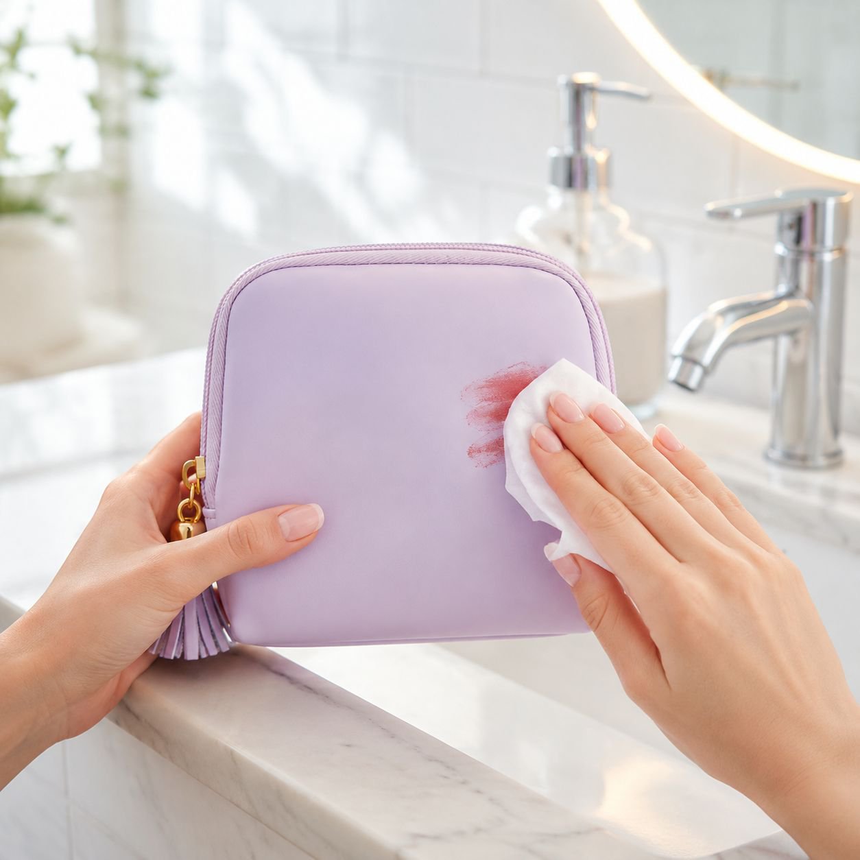 Sac à maquillage élégant avec fermeture éclair