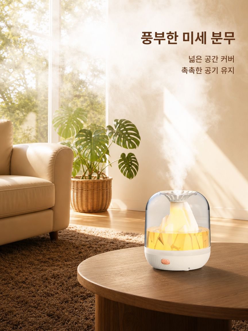 대용량 화산 모양 가습기