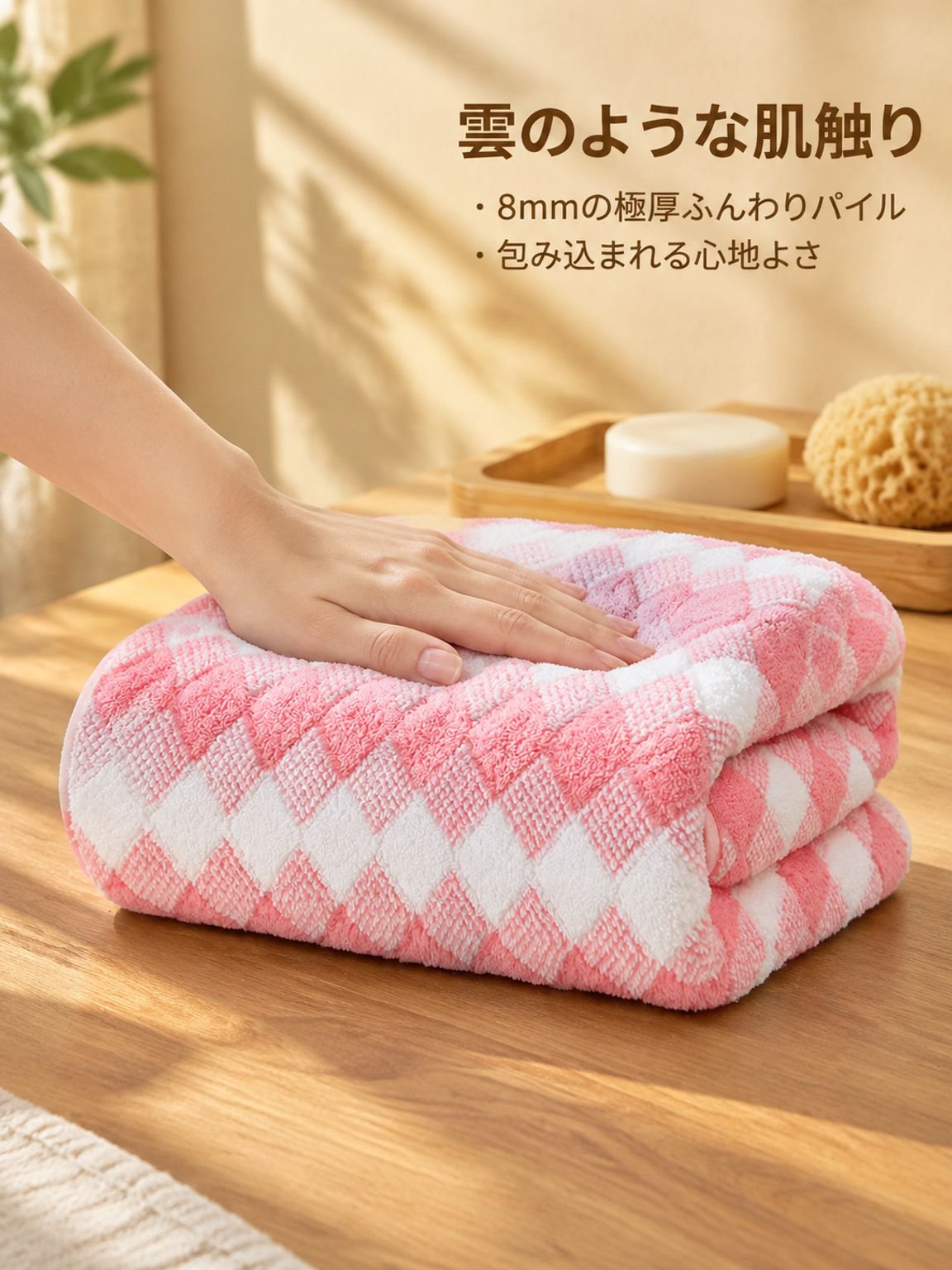 厚手で吸水性に優れたタオル