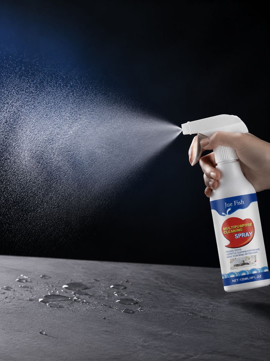 Multifunktionales Reinigungsspray für starke Küchenfettflecken
