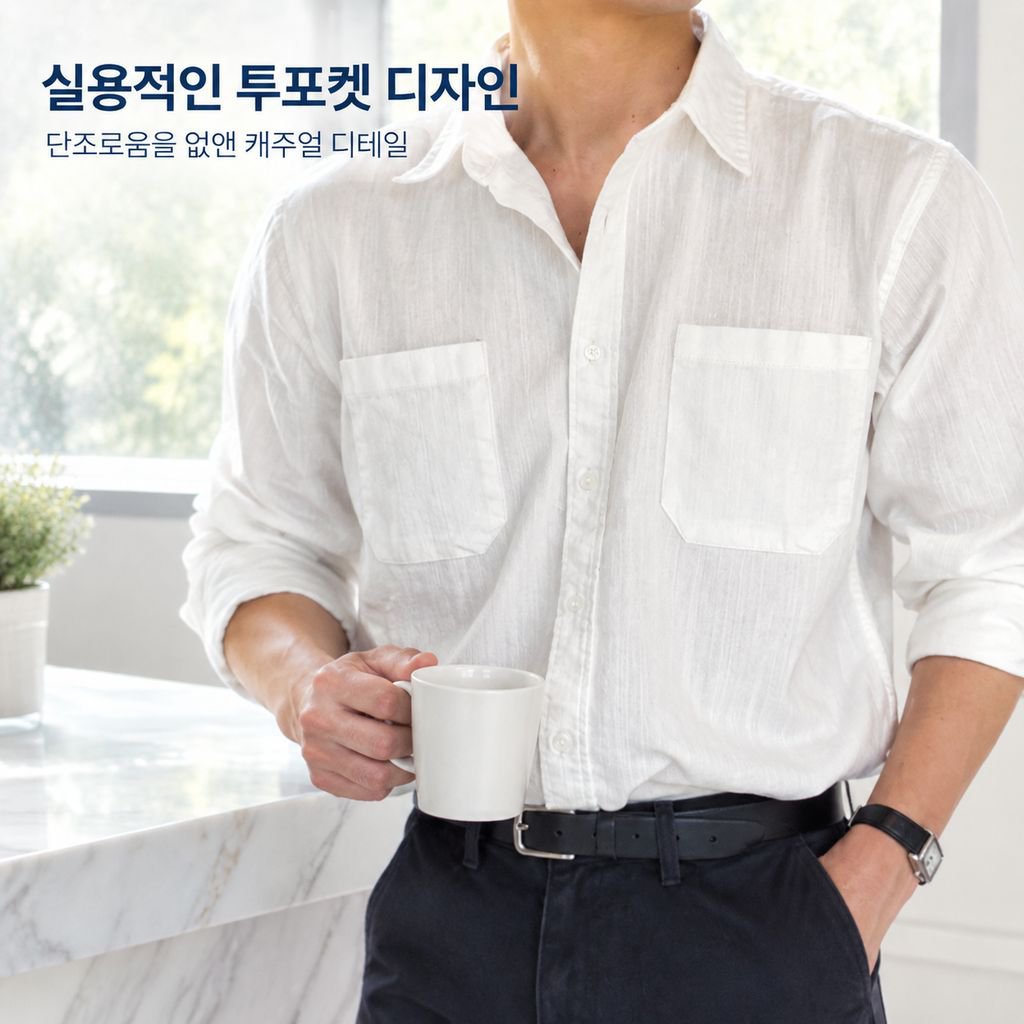 미니멀 셔츠 남성 한국 스타일 린넨 재질 캐주얼 데일리 멋스러운 카라 고급스러움