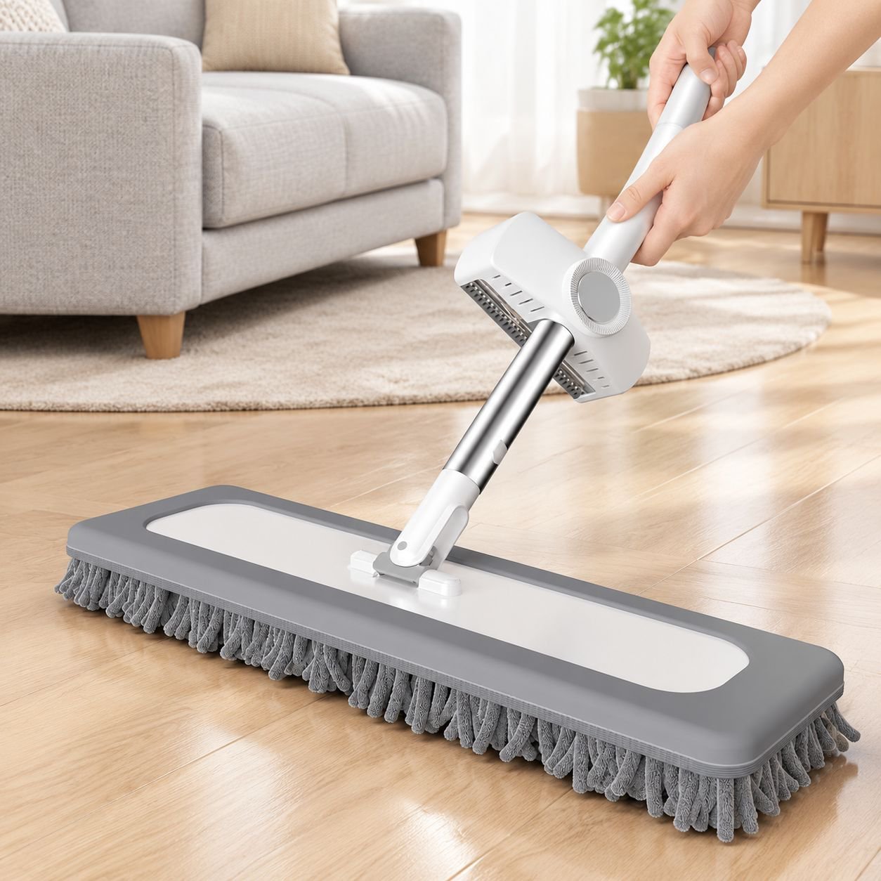 家庭用フラットモップ、ハンズフリー、広い面積に対応、乾湿両用、怠け者の必需品！
