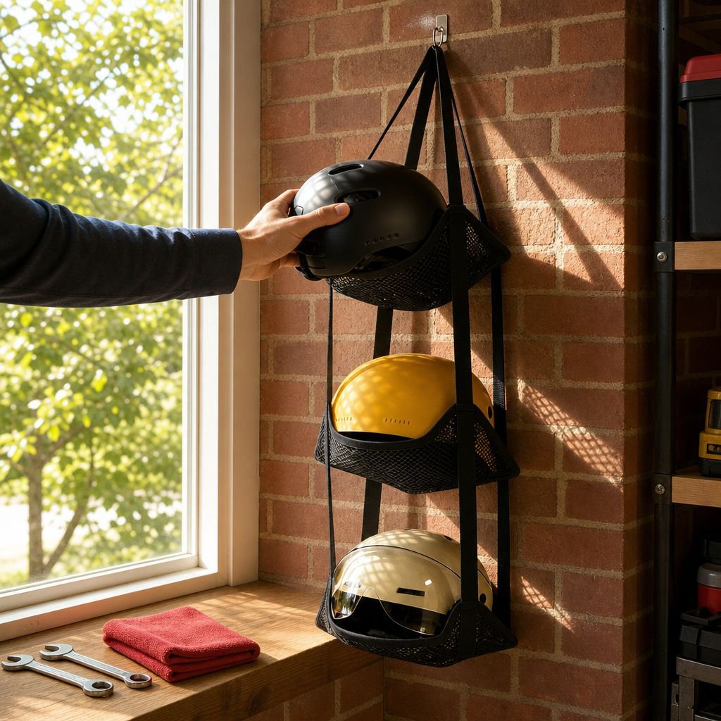 Multi-layer mesh ball storage hanging bag wall-mounted basketball and soccer ball shelf