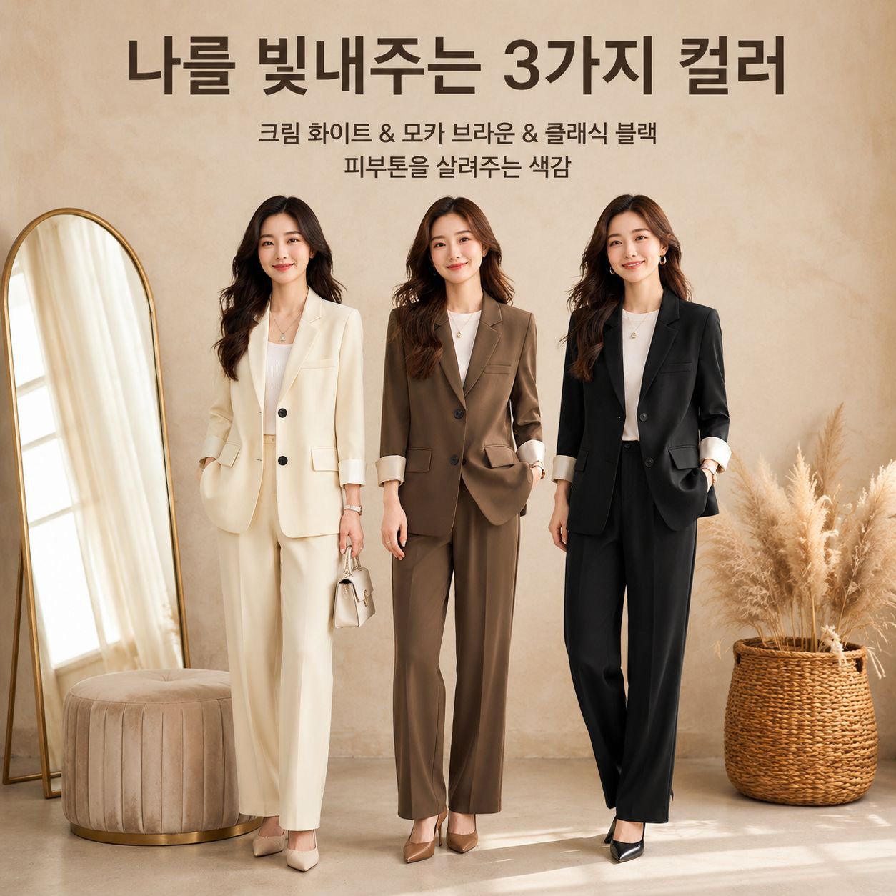 대학생을 위한 고급스러운 분위기의 비즈니스 정장 여성 출근복