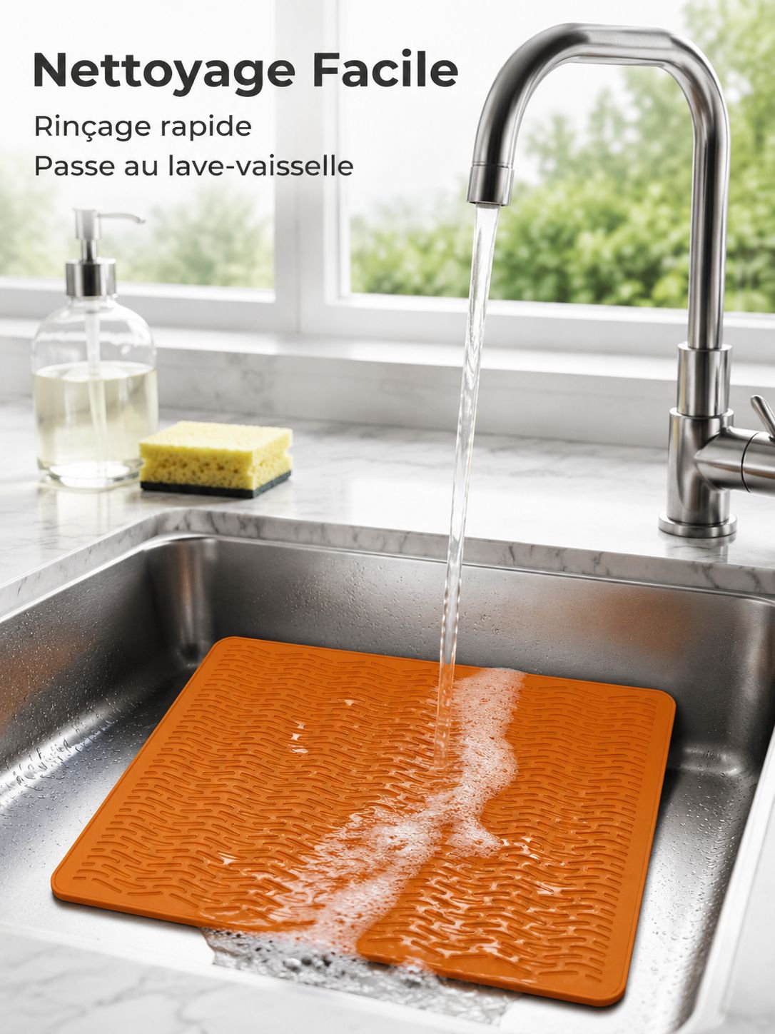 Tapis égouttoir en silicone pour cuisine