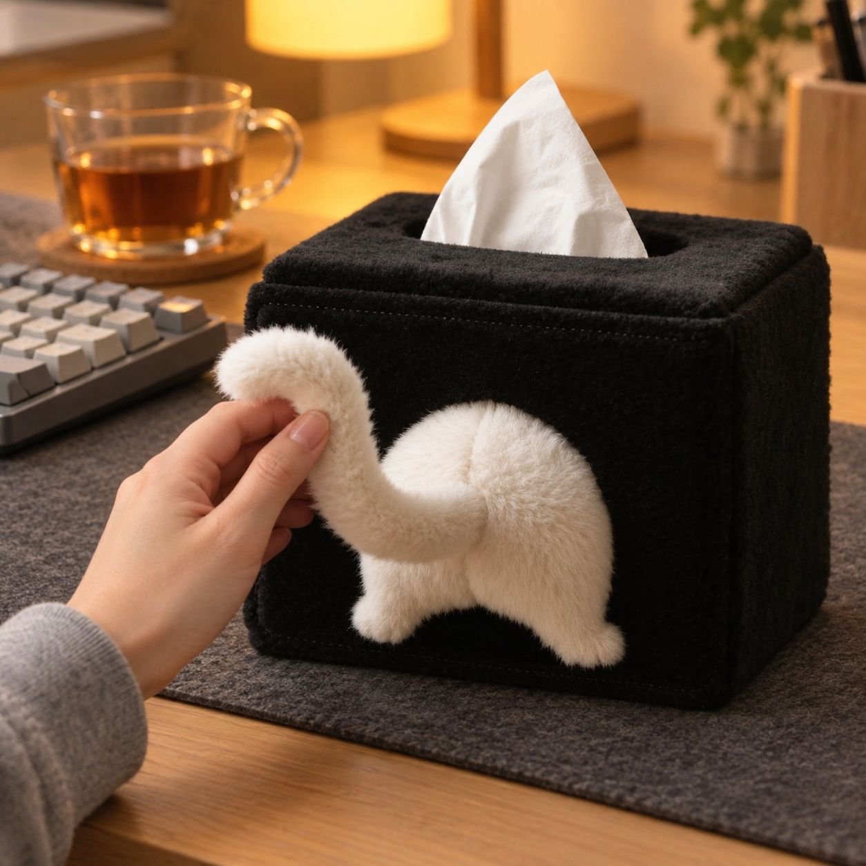 Cute and mischievous kitten tissue box/napkin box/plush plush toy box/decorative storage