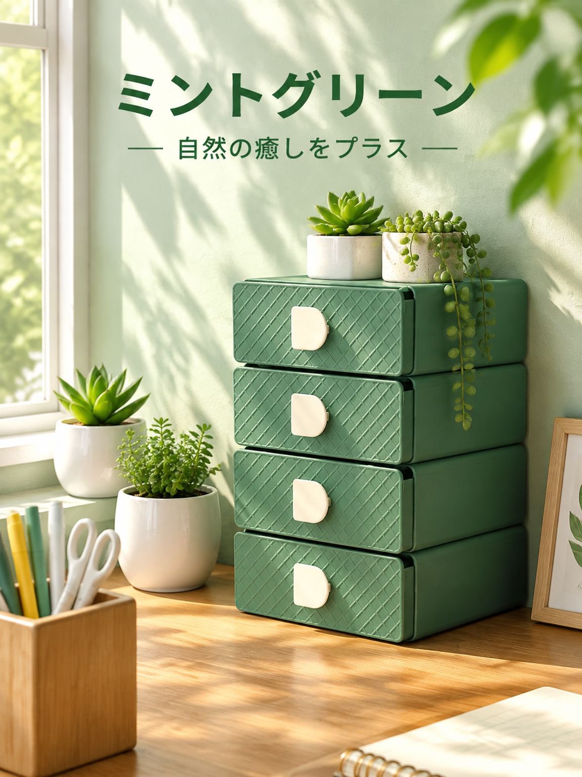 デスクや棚の上に置ける多用途卓上収納ケース