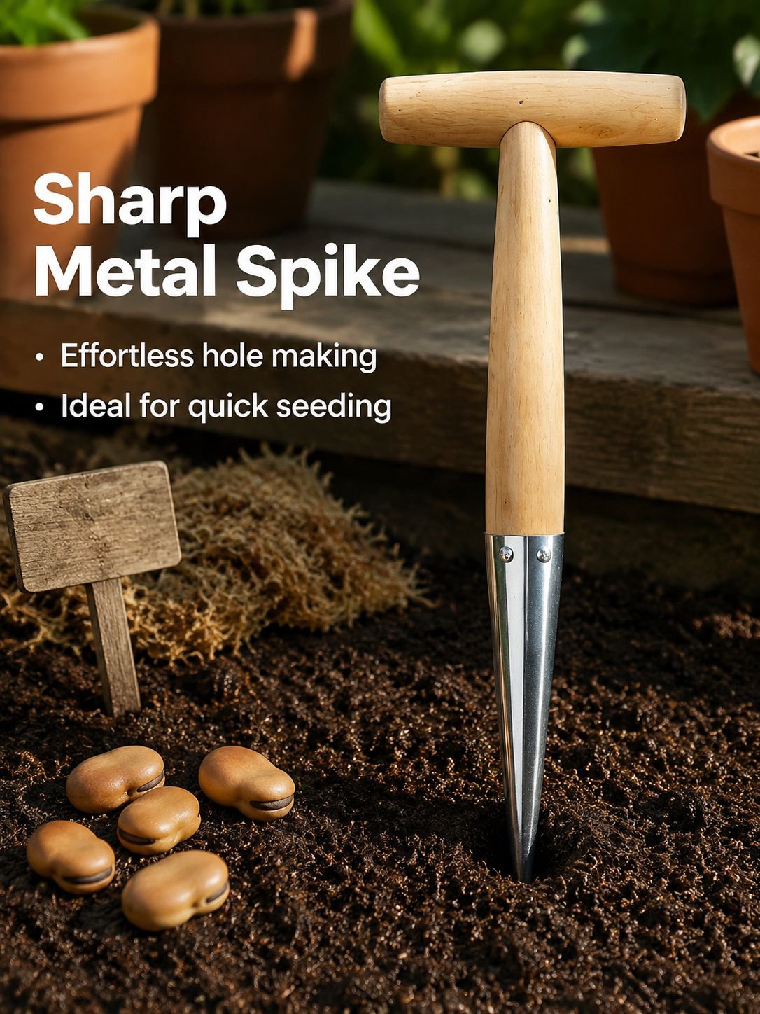 Multi-functional Gardening Hole Punch and Transplanter
