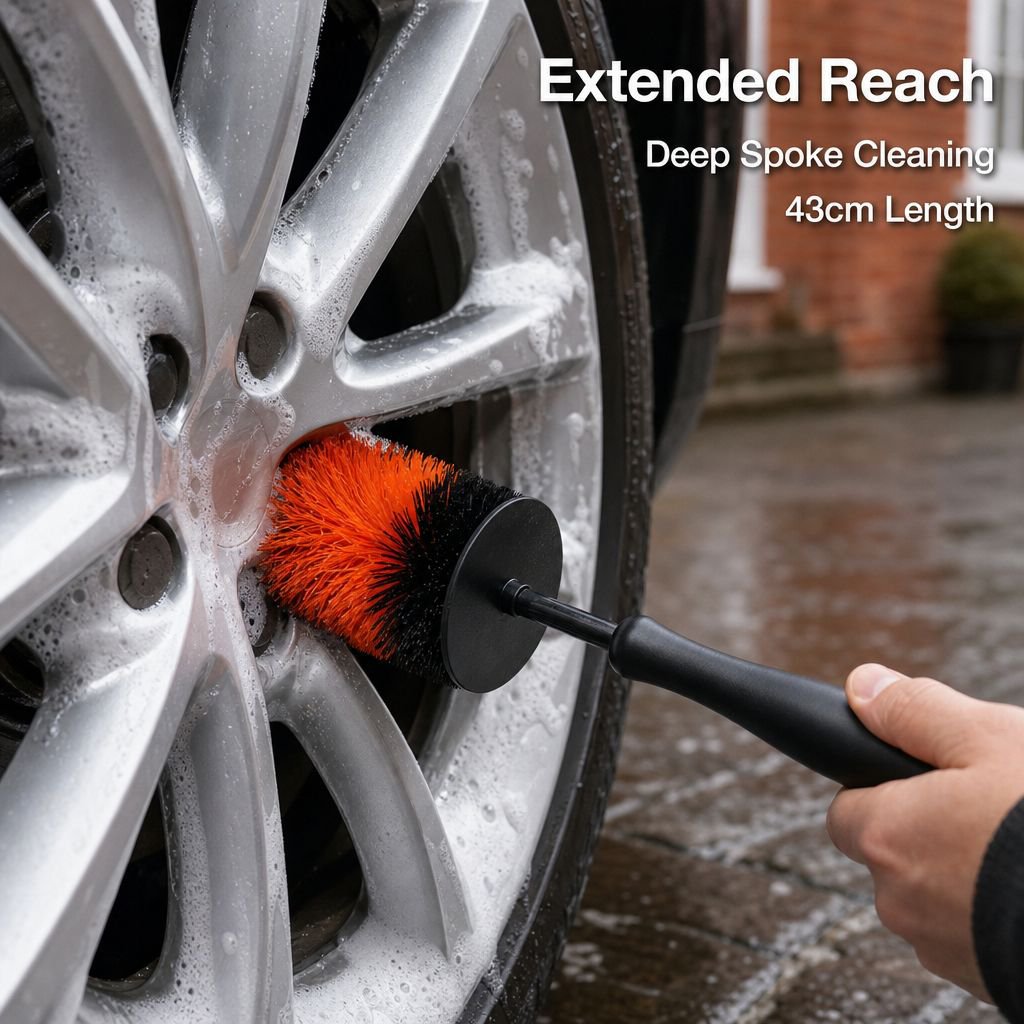 Car wheel cleaning and dust removal soft bristle brush