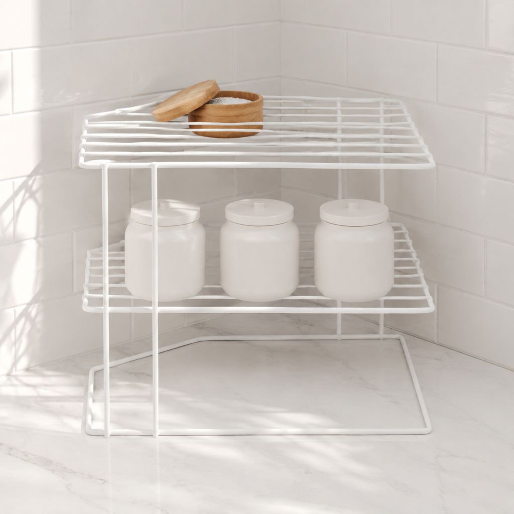 Household Iron Fan-shaped Corner Storage Rack Multifunctional Desktop Organizer