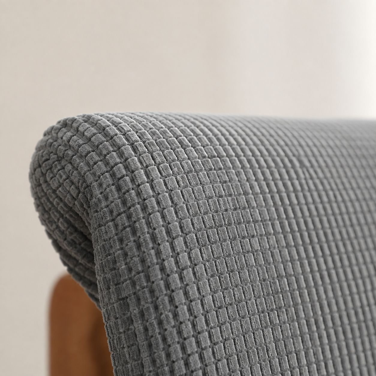 Anti-stain velvet chair cover close-up texture